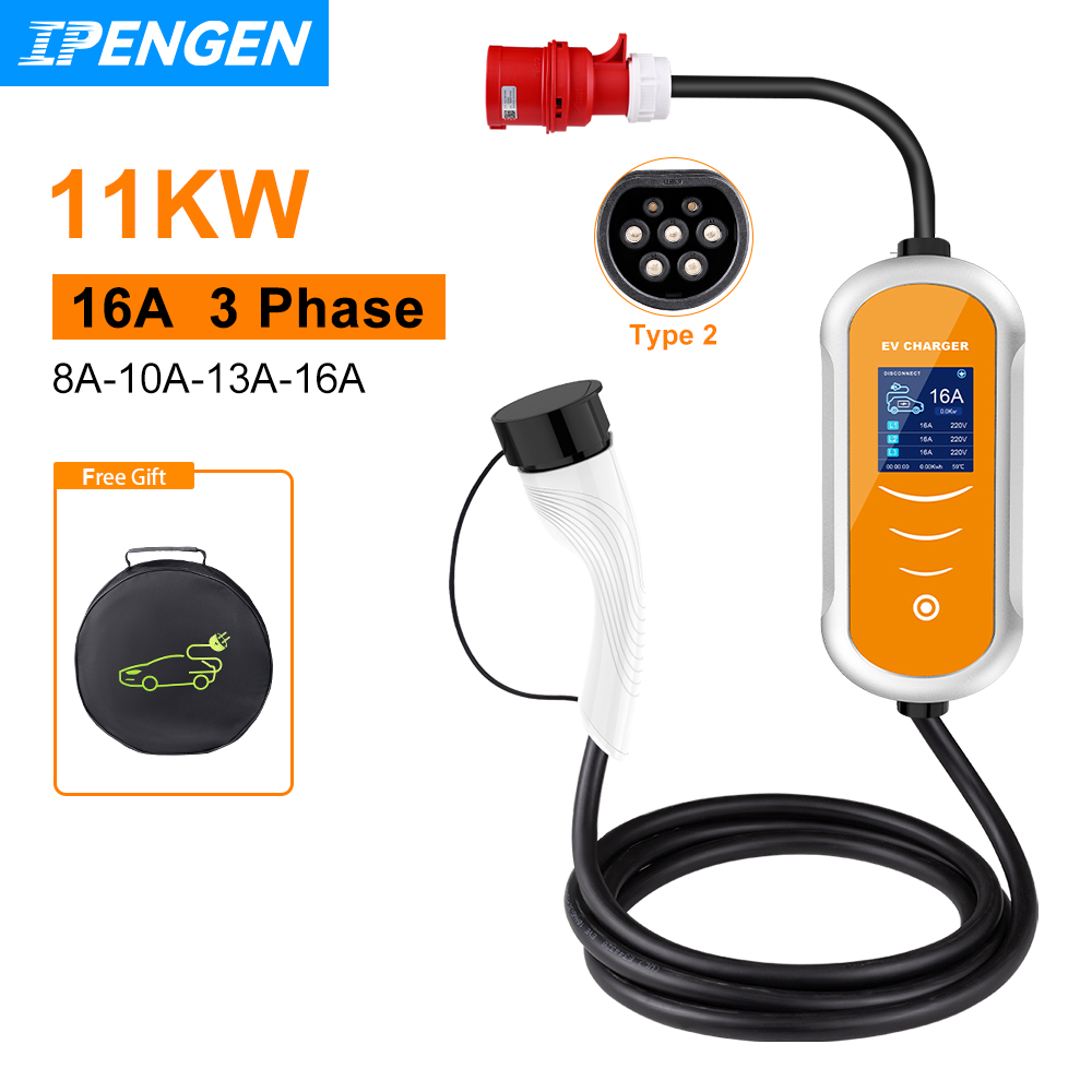 IPENGEN EV Charger 16A 11KW Ty - огляд і ціна Type 2 Portable Ev Charger 11Kw Cee