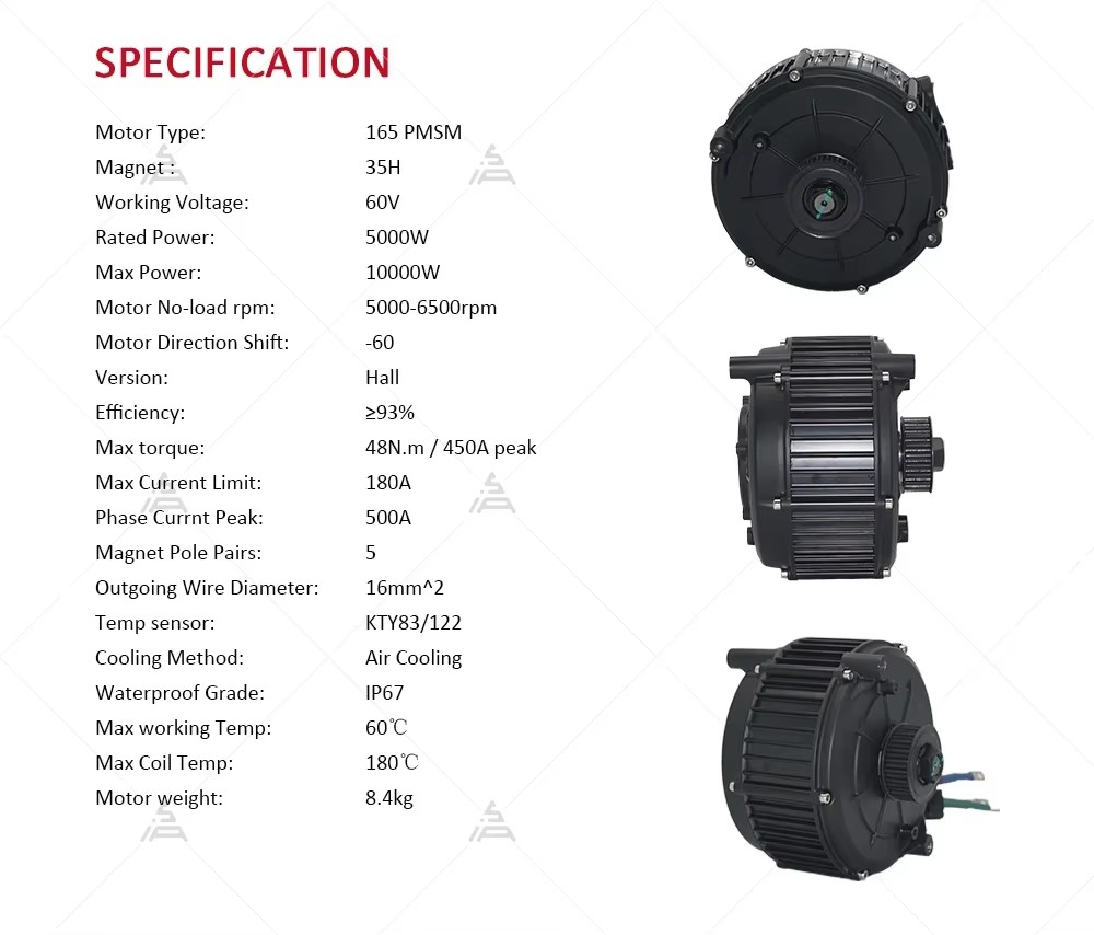 QSMOTOR QS165 V2 5000W 72V Mid - огляд і ціна Mid Drive Motor Kit 72V 5000W