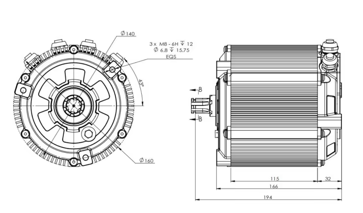 SiAECOSYS D133A-65 5000W 72V M - огляд і ціна Mid Drive Motor Kit 72V 5000W