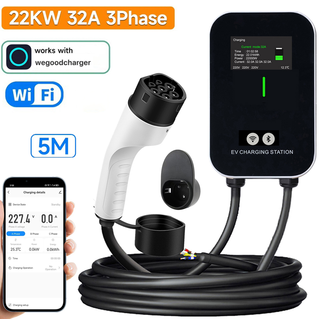 TYPE-2 Wallbox EV Charger 7KW  - огляд і ціна Ev Charger Type 2 22Kw 32A 3 Phase